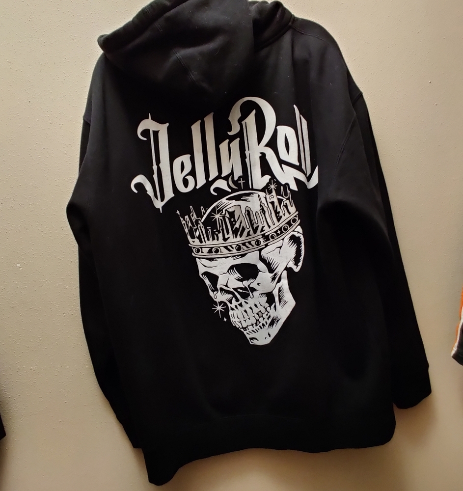 Black Hoodie Size 2XL with Skull and Crown Design Jelly Roll